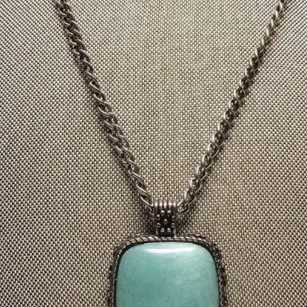 Lucky Brand Silver and Turquoise Necklace.  Used.